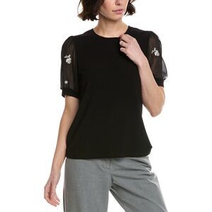 Cece Womens  Combo Sleeve Top, Black